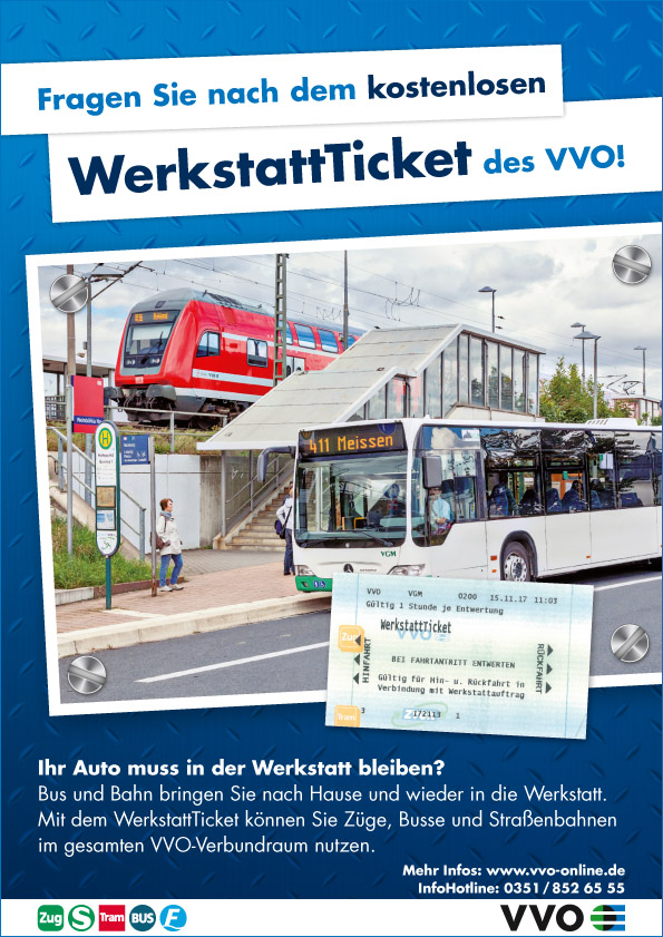 das kostenlose Werkstatt-Ticket VVO für Ihre Mobilität